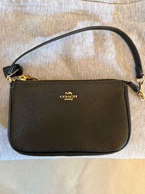 Coach Nolita 19 Black Pebbled Leather Wristlet Pouch